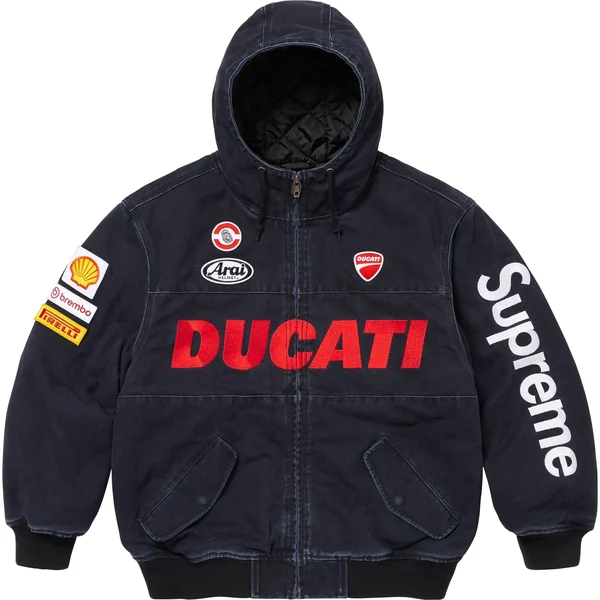 Supreme Ducati Hooded Racing Jacket - Black (front)