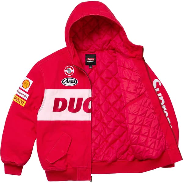 Supreme Ducati Hooded Racing Jacket - Red (front)