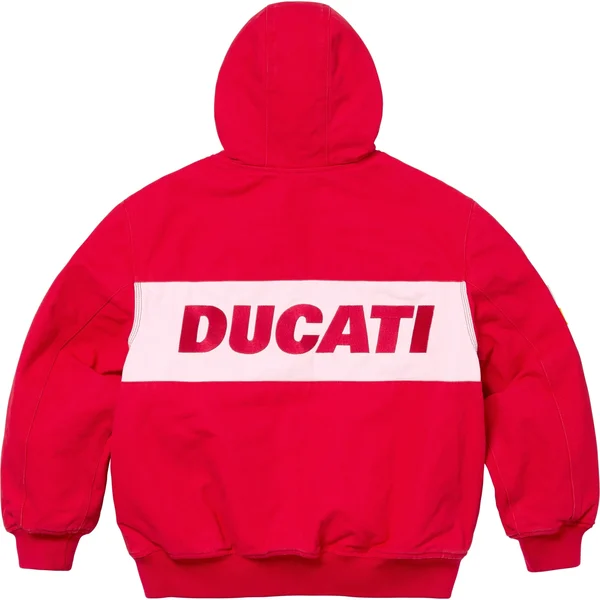 Supreme Ducati Hooded Racing Jacket - Red (front)