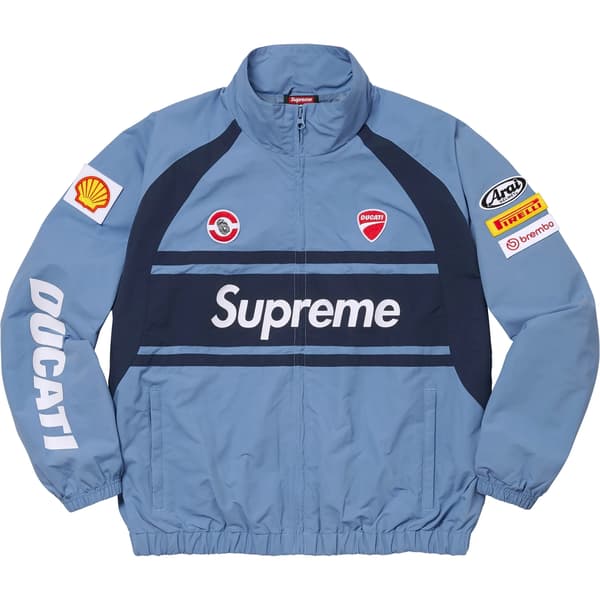 Supreme Ducati Track Jacket - Light Blue (front)