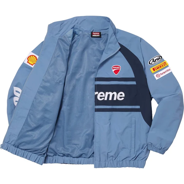Supreme Ducati Track Jacket - Light Blue (front)