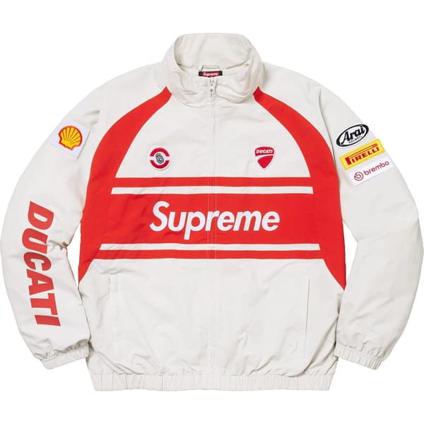 Supreme Ducati Track Jacket - Light Grey (front)