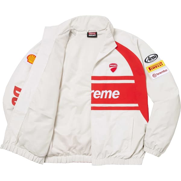 Supreme Ducati Track Jacket - Light Grey (front)