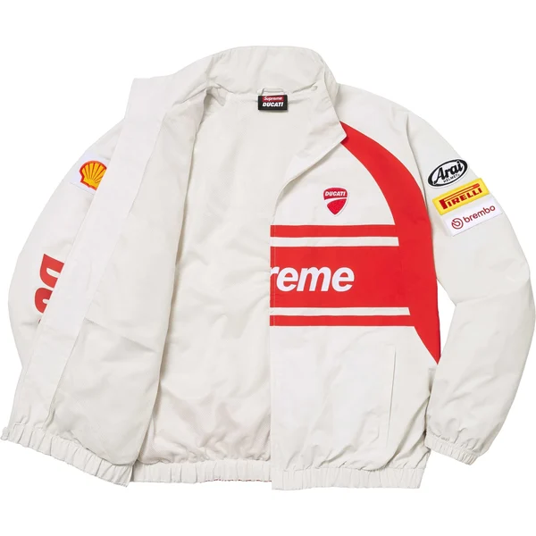 Supreme Ducati Track Jacket - Light Grey (front)