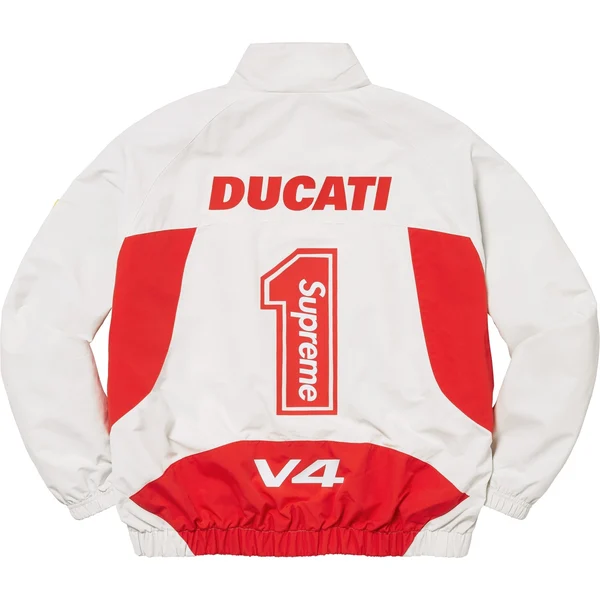 Supreme Ducati Track Jacket - Light Grey (front)