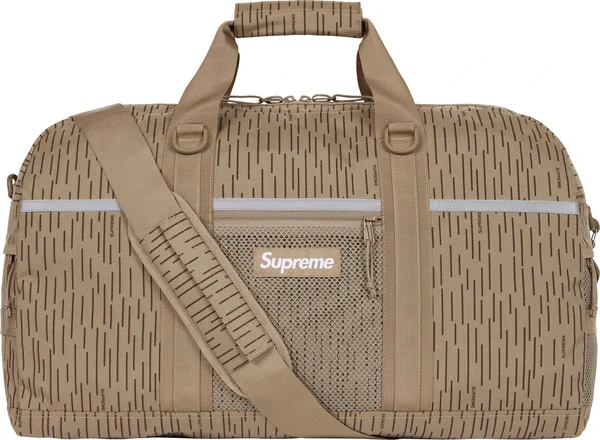 Supreme Duffle Bag - Tan Raindrop (front)