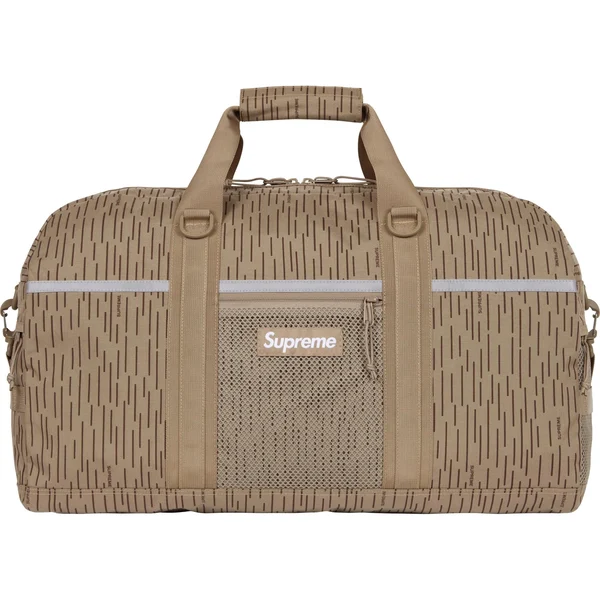 Supreme Duffle Bag - Tan Raindrop (front)