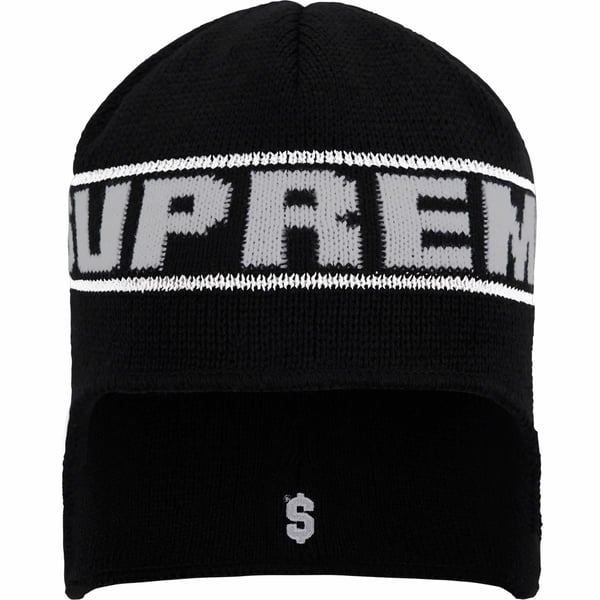 Supreme Earflap Beanie - Black (front)