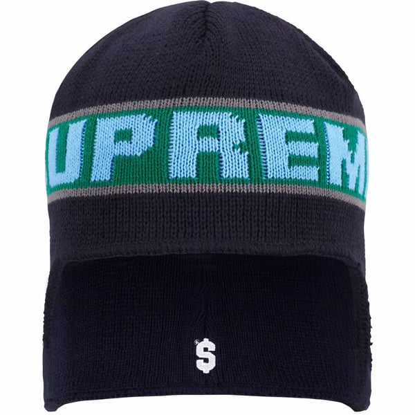 Supreme Earflap Beanie - Navy (front)