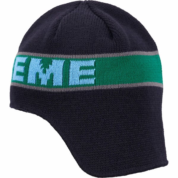 Supreme Earflap Beanie - Navy (front)