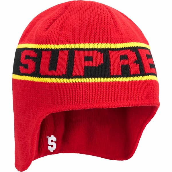 Supreme Earflap Beanie - Red (front)