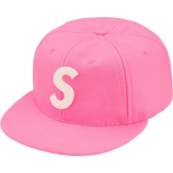 Supreme Ebbets S Logo Fitted 6-Panel - Bright Pink (front)