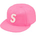 Supreme Ebbets S Logo Fitted 6-Panel - Bright Pink (front)