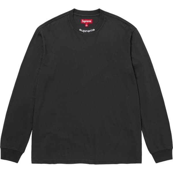 Supreme Embroidered Collar L/S Top - Black (front)