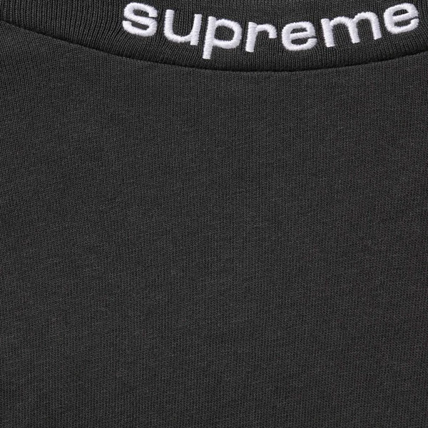 Supreme Embroidered Collar L/S Top - Black (front)