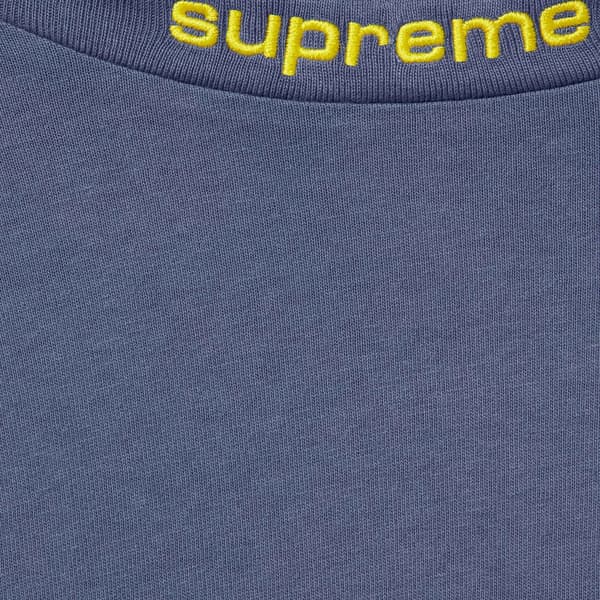 Supreme Embroidered Collar L/S Top - Navy (front)