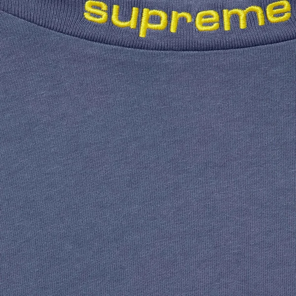 Supreme Embroidered Collar L/S Top - Navy (front)