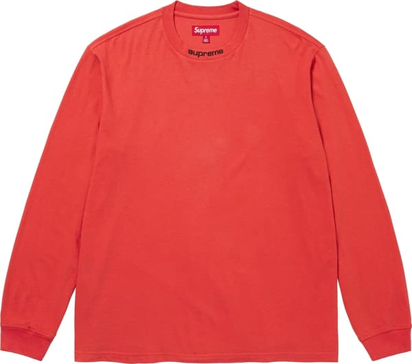 Supreme Embroidered Collar L/S Top - Red (front)