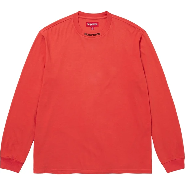 Supreme Embroidered Collar L/S Top - Red (front)