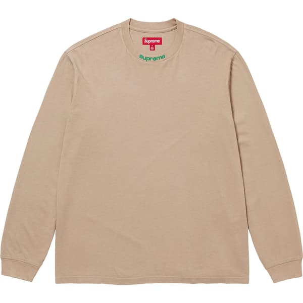 Supreme Embroidered Collar L/S Top - Tan (front)