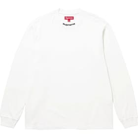 Supreme Embroidered Collar L/S Top White