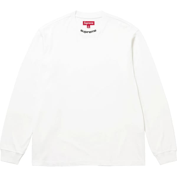 Supreme Embroidered Collar L/S Top - White (front)