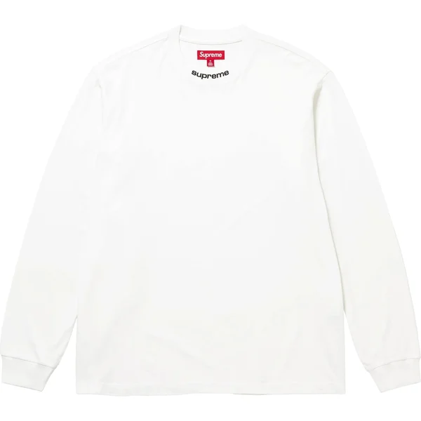Supreme Embroidered Collar L/S Top - White (front)