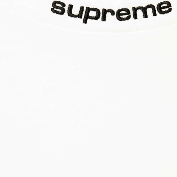 Supreme Embroidered Collar L/S Top - White (front)