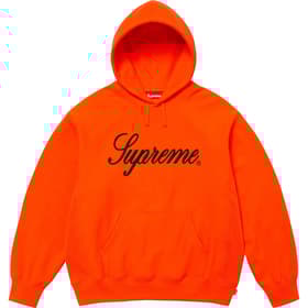 Supreme Embroidered Script Hooded Sweatshirt Bright Orange