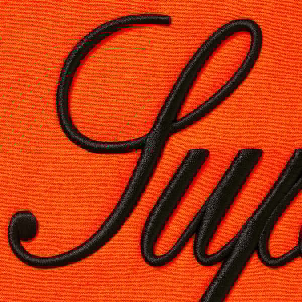Supreme Embroidered Script Hooded Sweatshirt - Bright Orange (front)