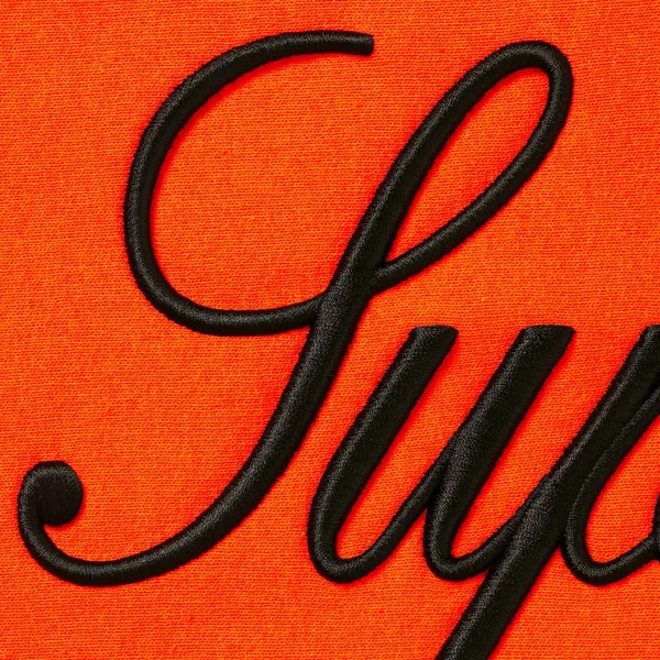 Supreme Embroidered Script Hooded Sweatshirt - Bright Orange (front)