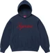 Supreme Embroidered Script Hooded Sweatshirt - Navy (front)