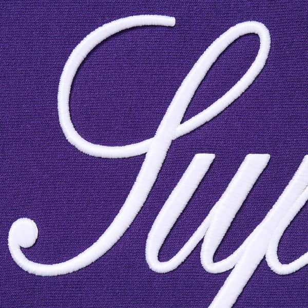 Supreme Embroidered Script Hooded Sweatshirt - Purple (front)