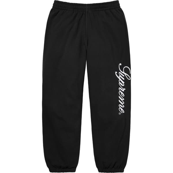 Supreme Embroidered Script Sweatpant - Black (front)