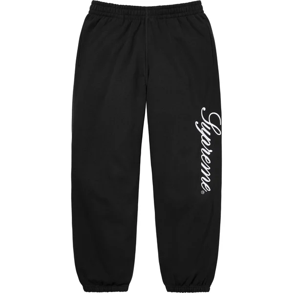 Supreme Embroidered Script Sweatpant - Black (front)