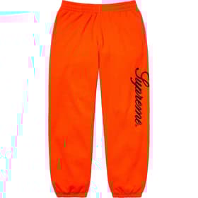Supreme Embroidered Script Sweatpant Bright Orange