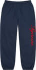 Supreme Embroidered Script Sweatpant - Navy (front)