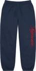 Supreme Embroidered Script Sweatpant - Navy (front)