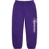 Supreme Embroidered Script Sweatpant - Purple (front)