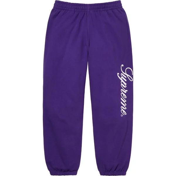 Supreme Embroidered Script Sweatpant - Purple (front)