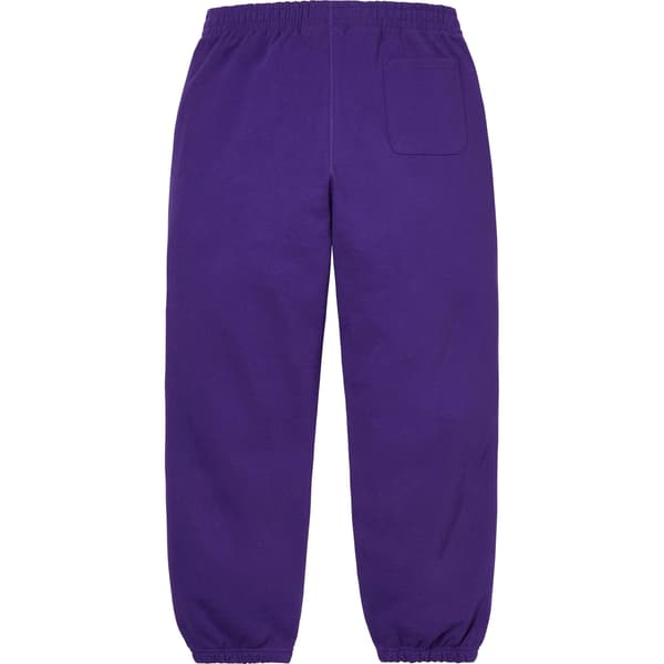 Supreme Embroidered Script Sweatpant - Purple (front)