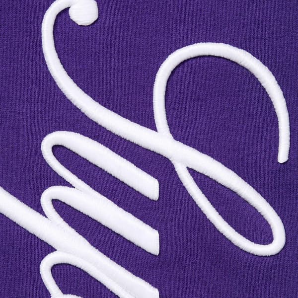 Supreme Embroidered Script Sweatpant - Purple (front)