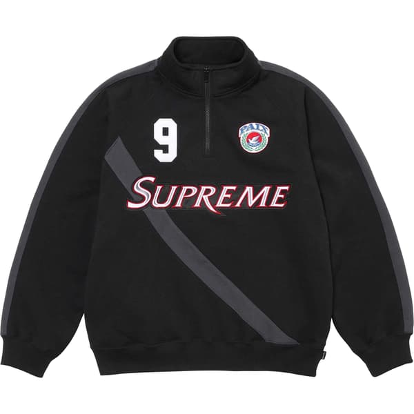 Supreme Equipé Half Zip Sweatshirt - Black (front)
