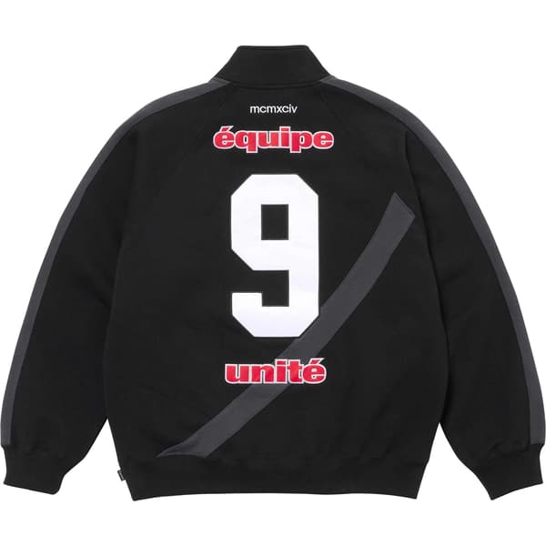 Supreme Equipé Half Zip Sweatshirt - Black (front)