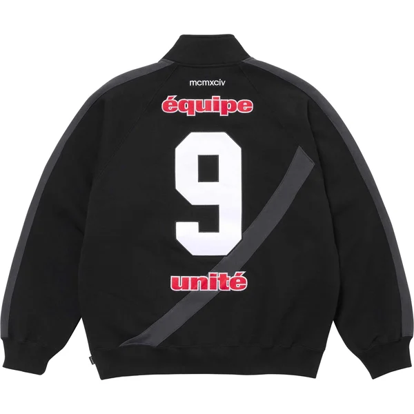 Supreme Equipé Half Zip Sweatshirt - Black (front)
