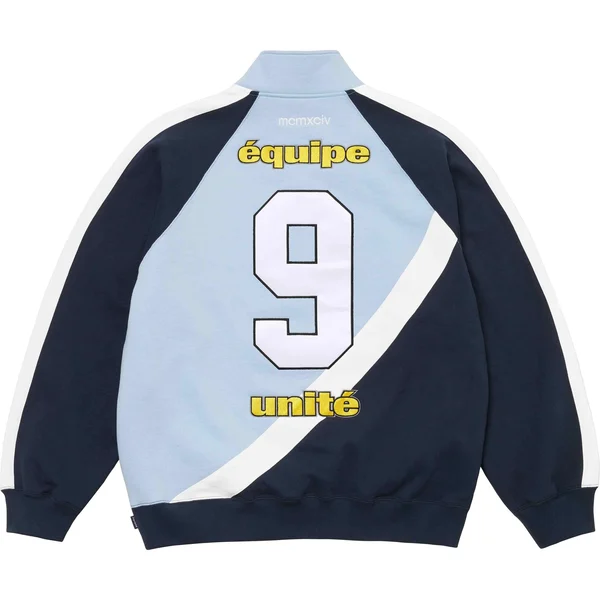 Supreme Equipé Half Zip Sweatshirt - Light Blue (front)