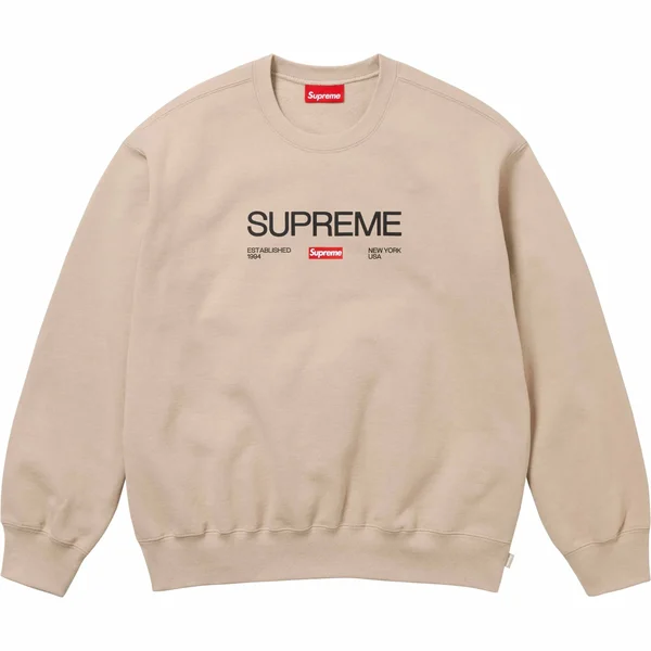 Supreme Established Crewneck - Clay (front)