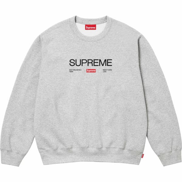 Supreme Established Crewneck - Heather Grey (front)