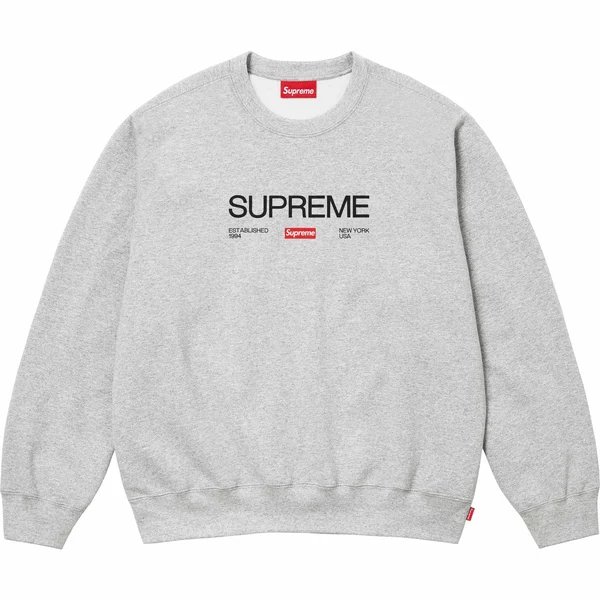Supreme Established Crewneck - Heather Grey (front)
