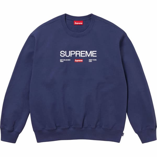 Supreme Established Crewneck - Washed Navy (front)